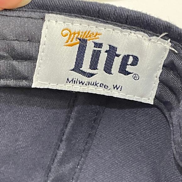 Miller Lite Beer Snapback Cap Navy Blue Vintage Embroidered 90's Y2K Milwaukee - Picture 3 of 8
